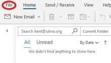 outlook file button